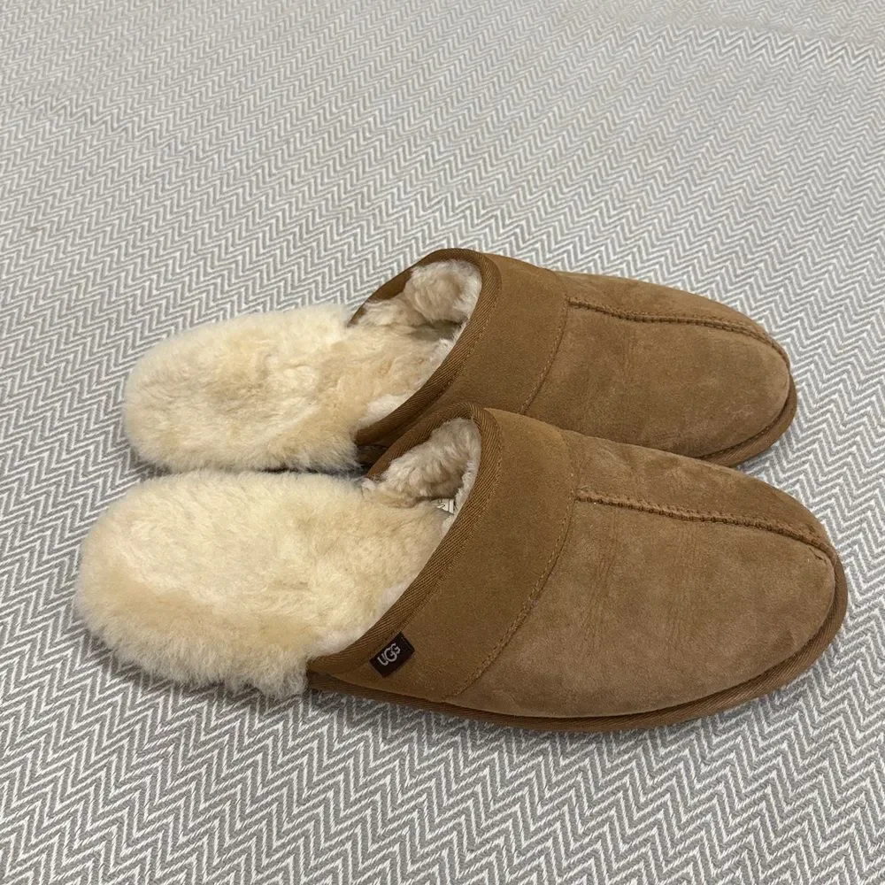 UGG Tan Shearling Lined Slippers Size 12